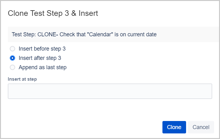 Clone test step