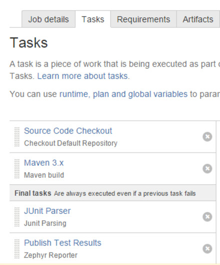 Tasks list