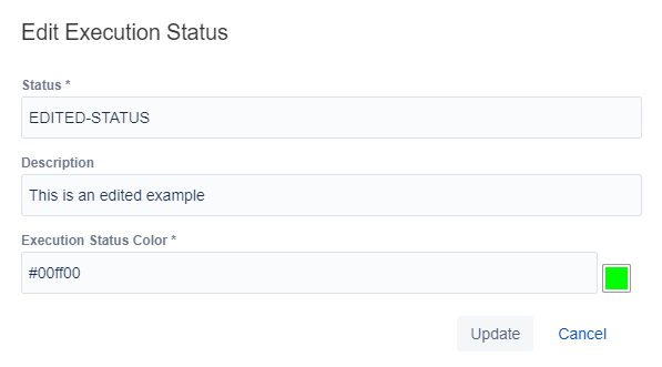 Edit execution status