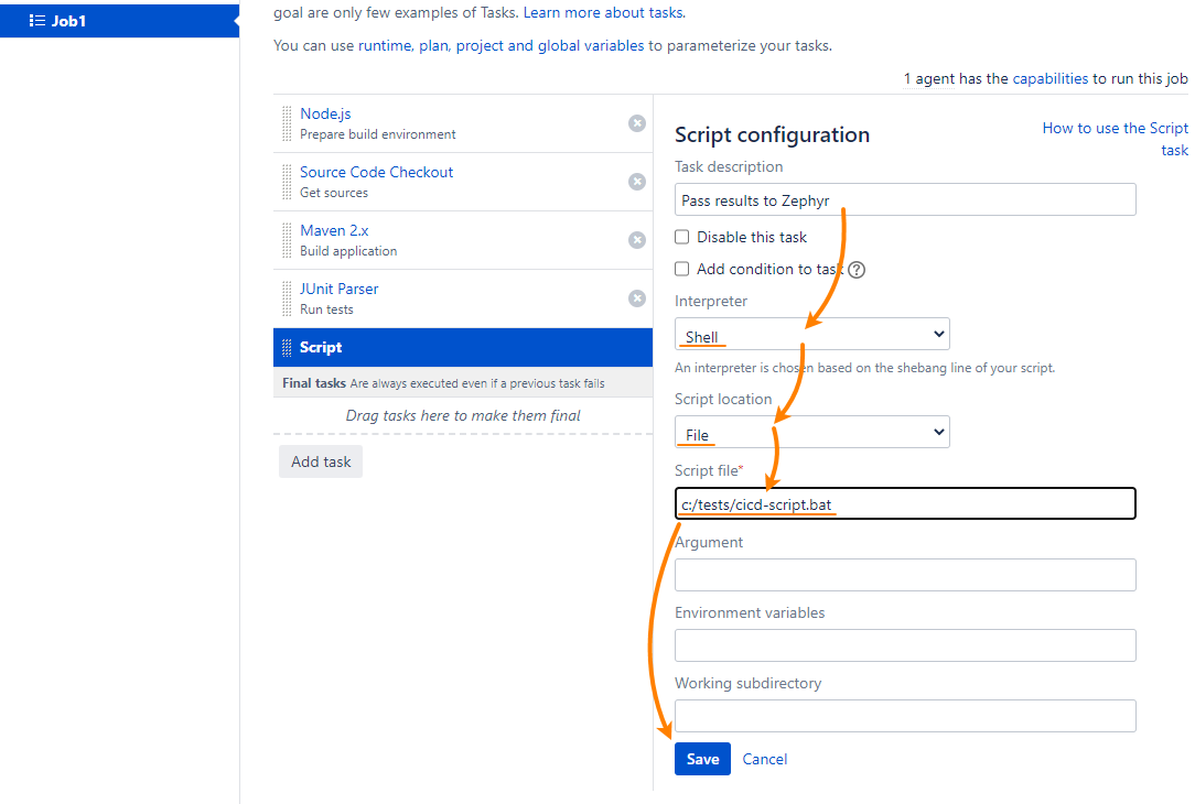 Bamboo task property editor